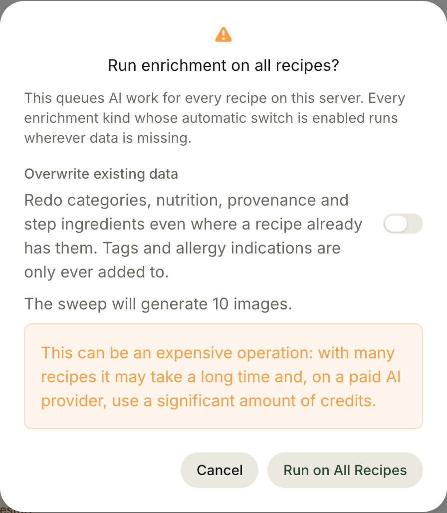 Bulk enrichment image count